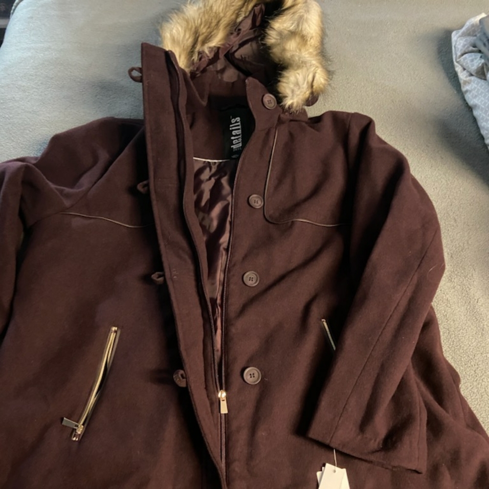New Womans Burgundy coat XXL